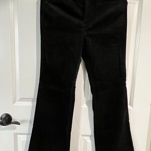 NWT LOFT PETITE Black Flare Velvet Women's Jeans